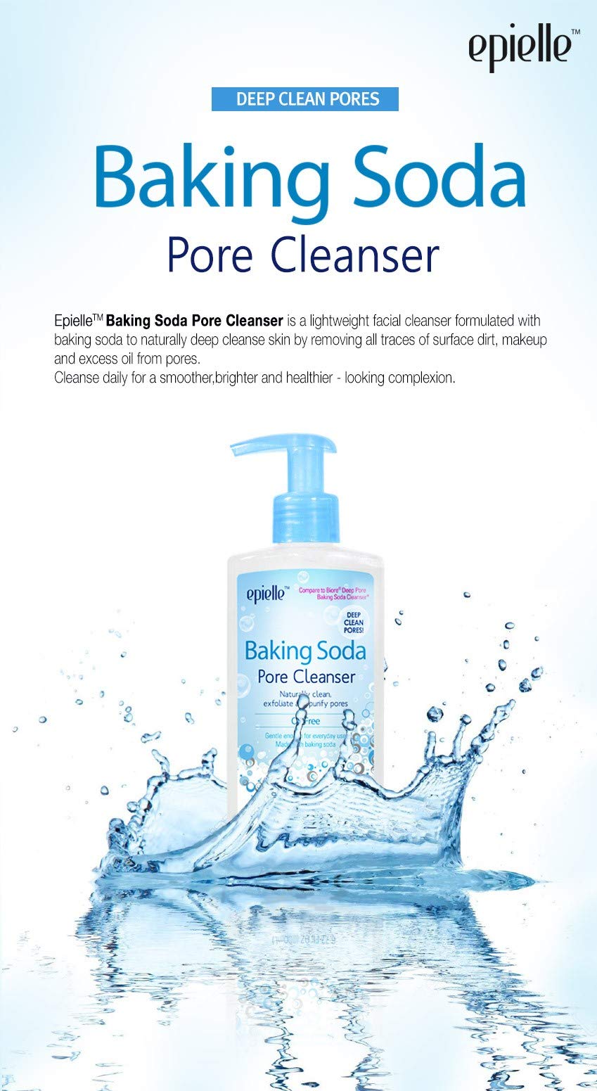 Epielle close-up showing baking soda particles in formula for mild exfoliation