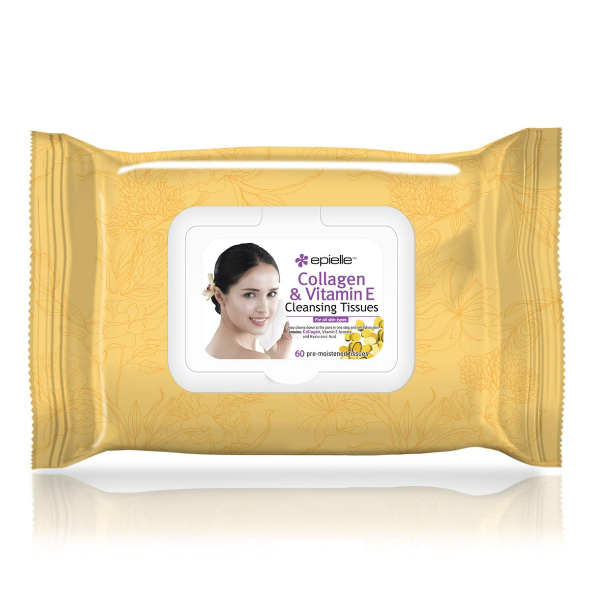 Epielle flip-top lid detail keeping wipes moist and ready for travel convenience