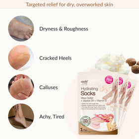 Epielle foot mask in use while seated for convenient treatment