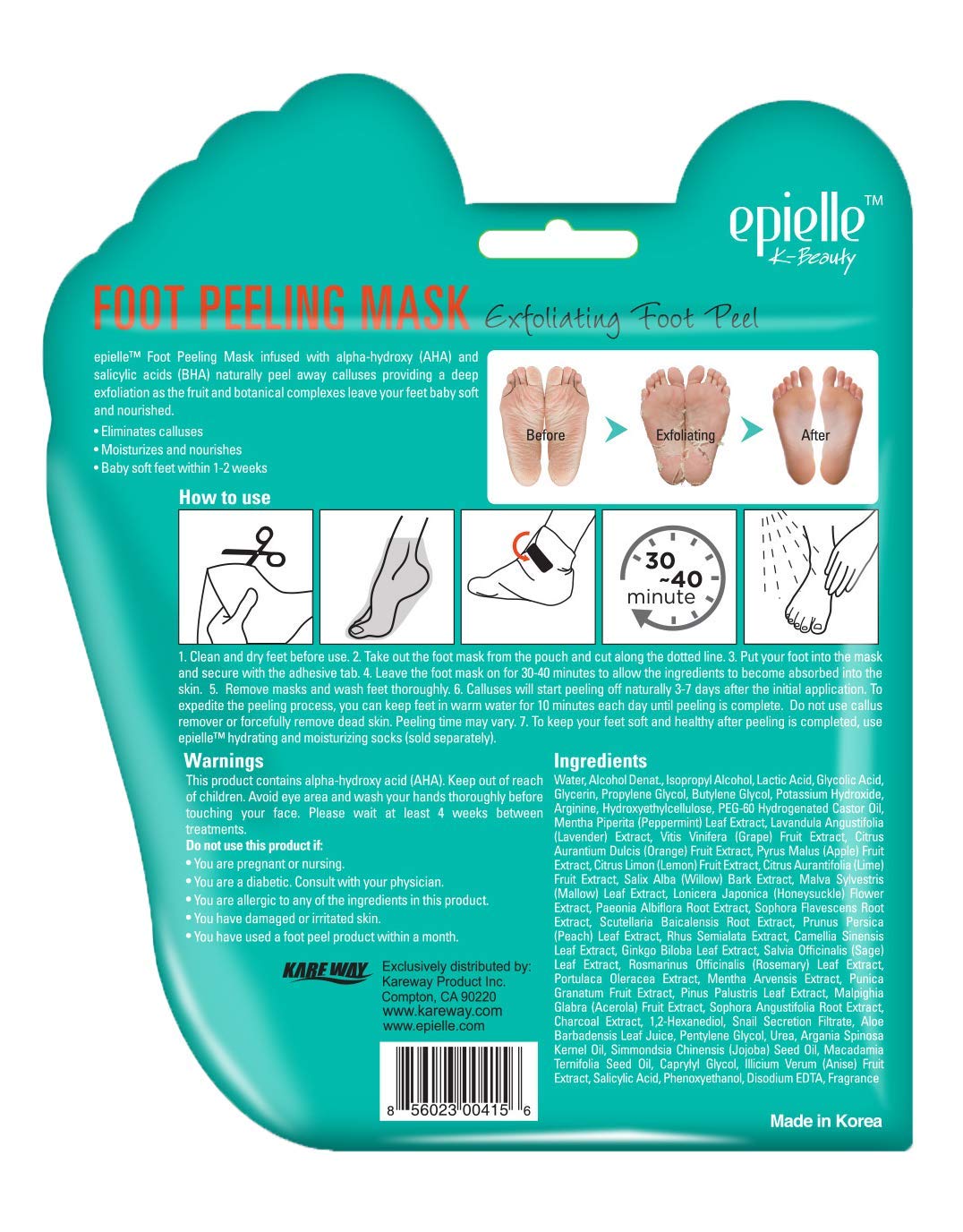 Epielle mask being applied to heel demonstrating ease