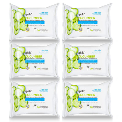 epielle front packaging showing cucumber wipes and benefit of gentle cleansing