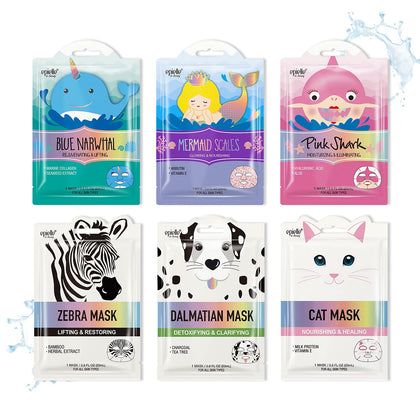 Epielle front packaging showing six character sheet masks and gift appeal
