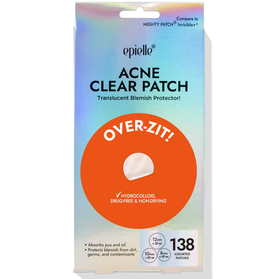 Epielle front packaging showing 138-count acne patch pack and benefits
