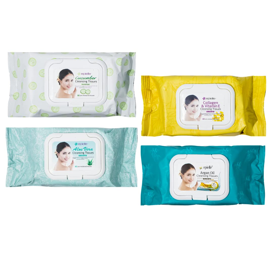Epielle front packaging showing 60-count pack and branding for quick cleansing