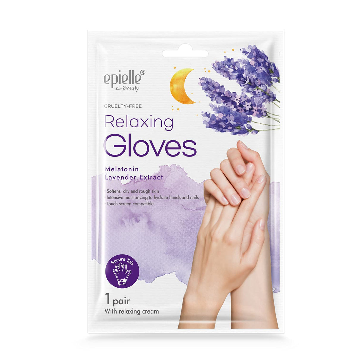 Epielle gloves flat spread revealing gel-lined interior for deep hydration
