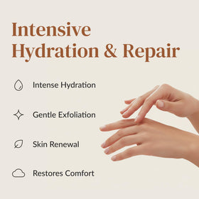 Epielle gloves applied on hands demonstrating easy, no-mess treatment