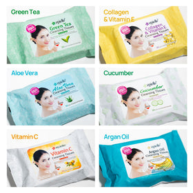 Close-up of Epielle ingredients label highlighting vitamin C aloe collagen benefits