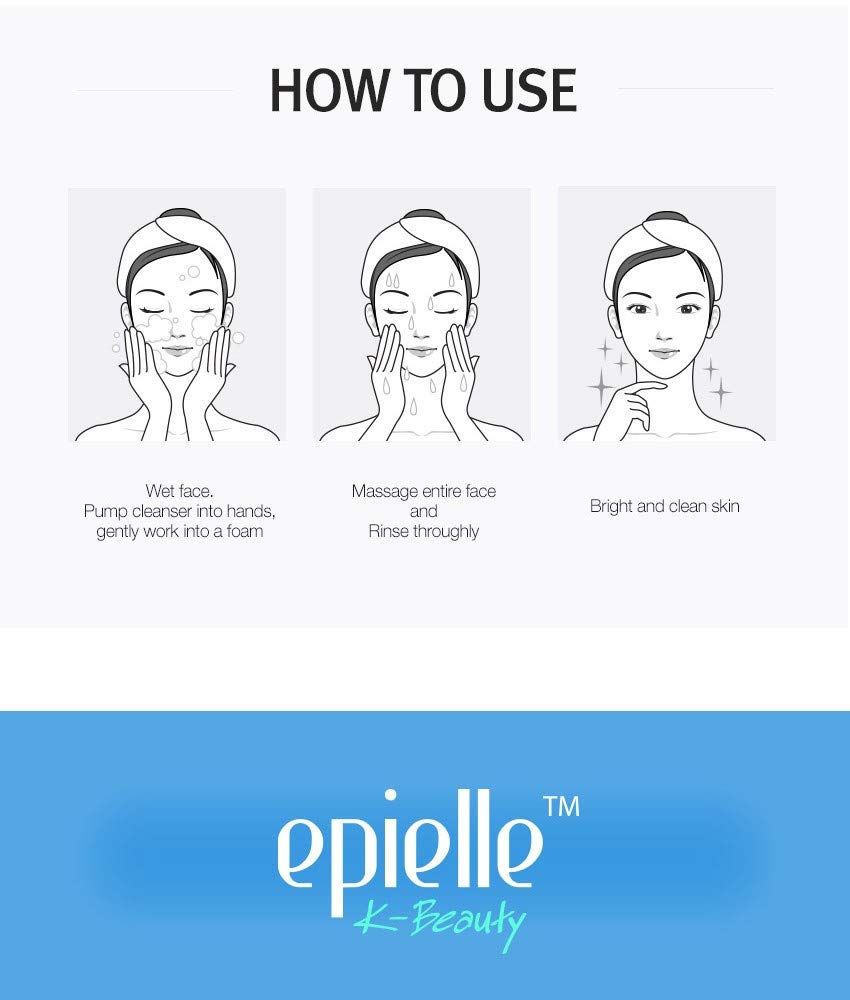 Epielle product label highlighting ingredients and Korean manufacture for trust