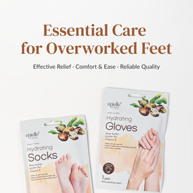 Epielle lifestyle spa scene with foot mask for relaxing at-home treatment benefit