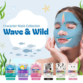 Epielle close-up of Narwhal mask fabric texture showing moisturizing serum