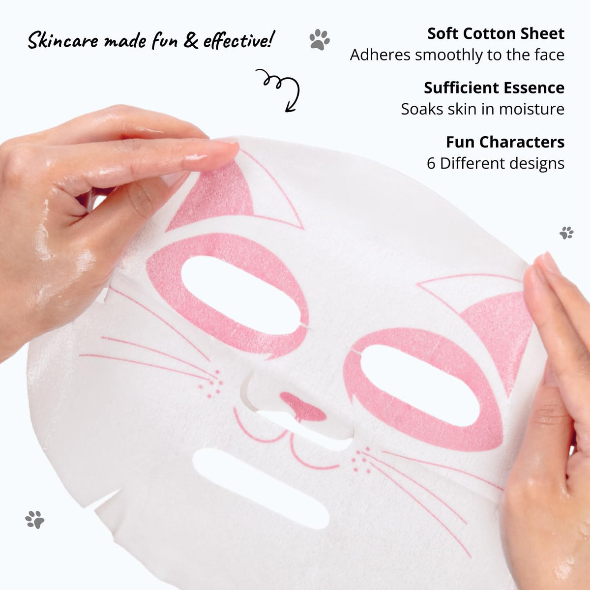 Epielle mask held in hand illustrating size and easy application benefit