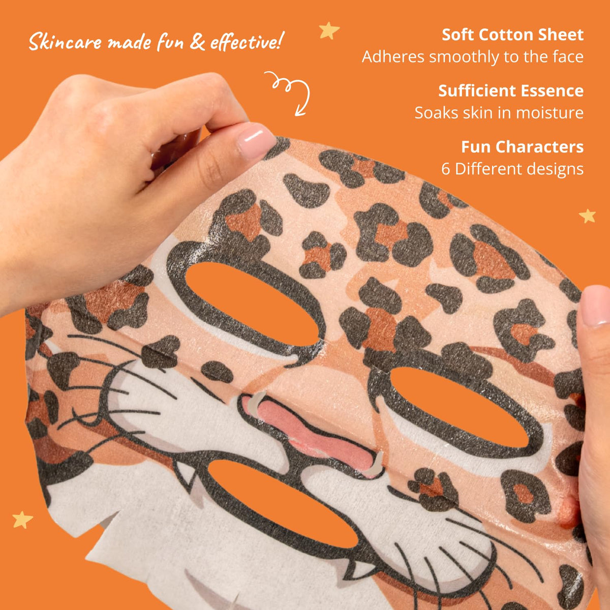 Single Epielle character mask opened on white surface showing full sheet and fit