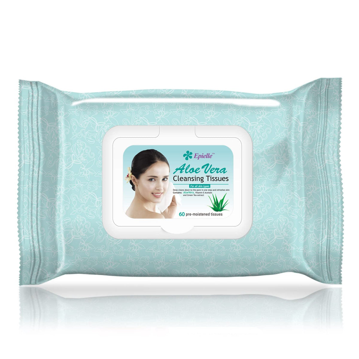 Epielle wipe being used on face demonstrating gentle makeup removal without irritation
