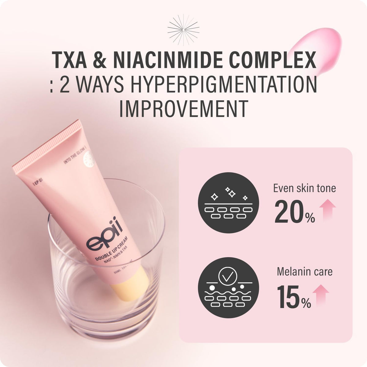 epii Double Up Cream dabbed on hand to show consistency and absorbency
