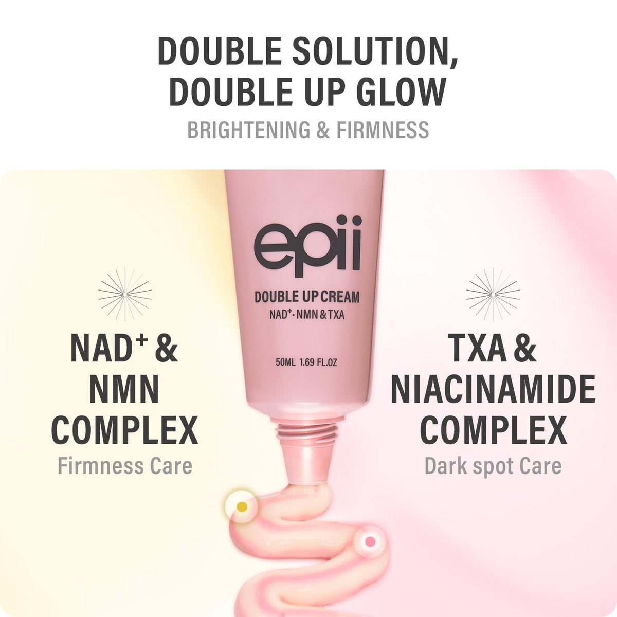 epii Double Up Cream texture on a spoon highlighting rich moisturizing feel