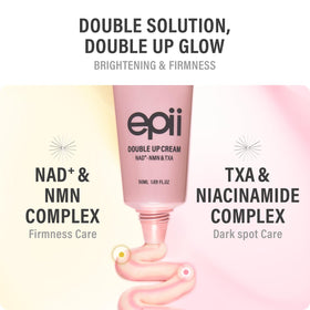 epii Double Up Cream texture on a spoon highlighting rich moisturizing feel