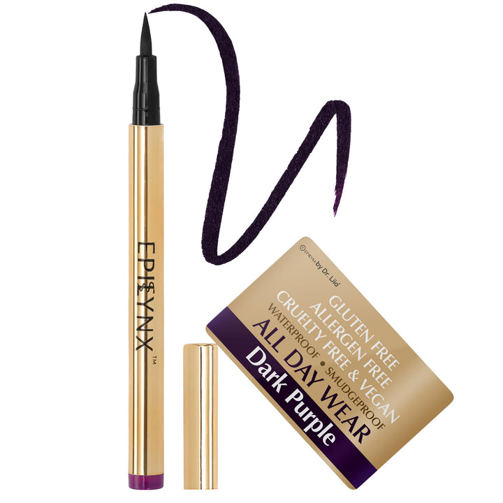 EPILYN front packaging showing dark purple eyeliner and compact pen benefit