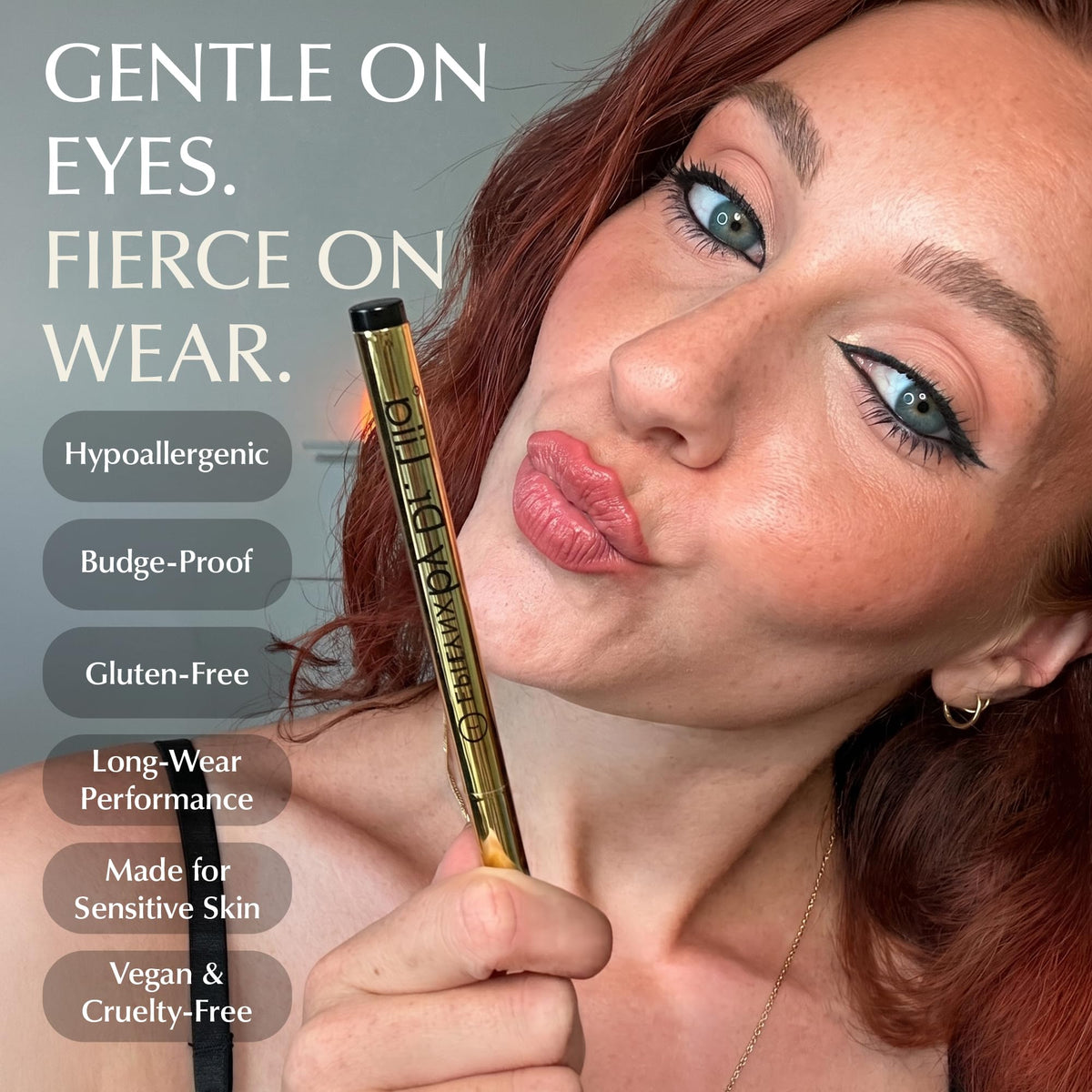 EPILYN pen beside ruler showing 2mL size for travel-friendly use