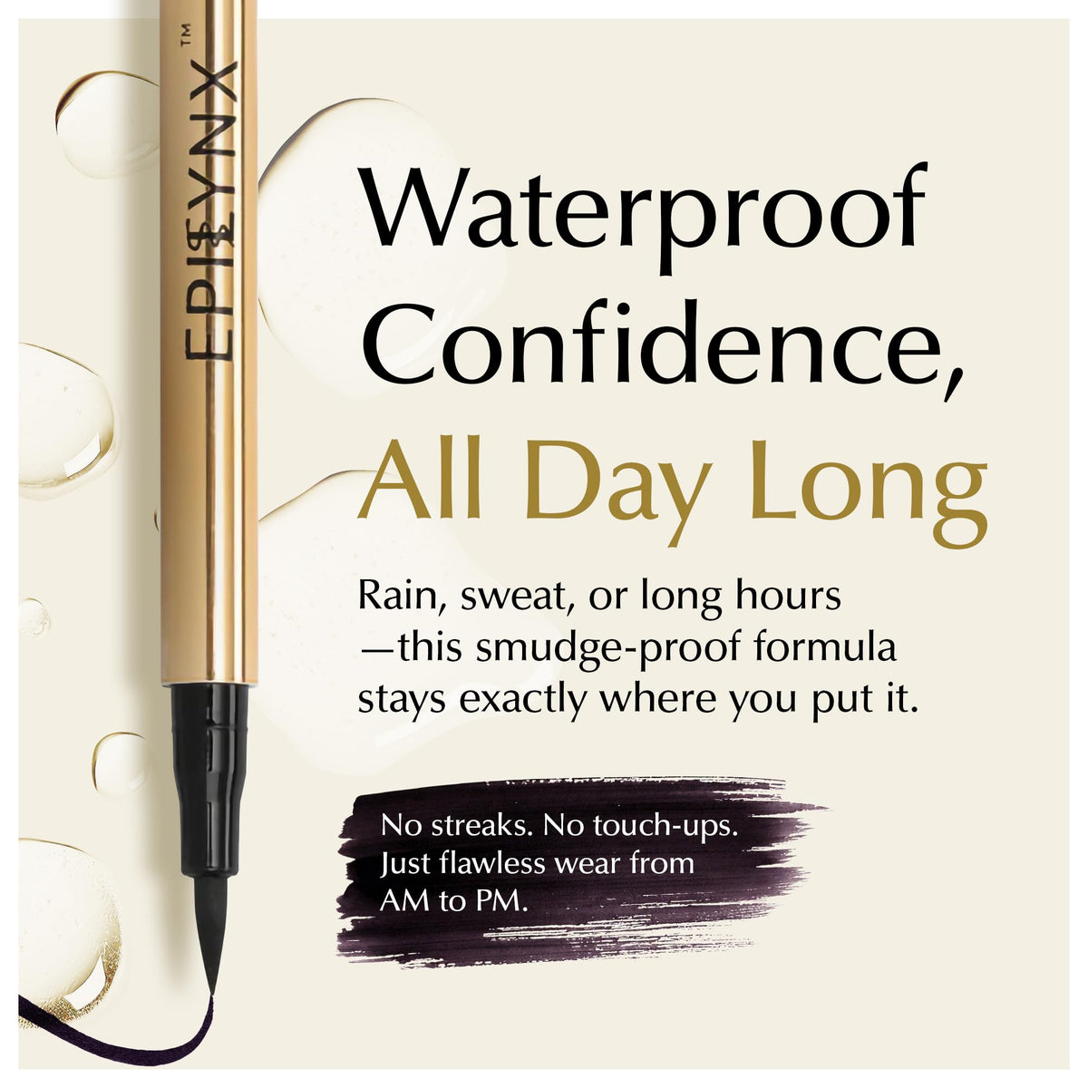EPILYN swatch of dark purple liner on skin showing rich pigment