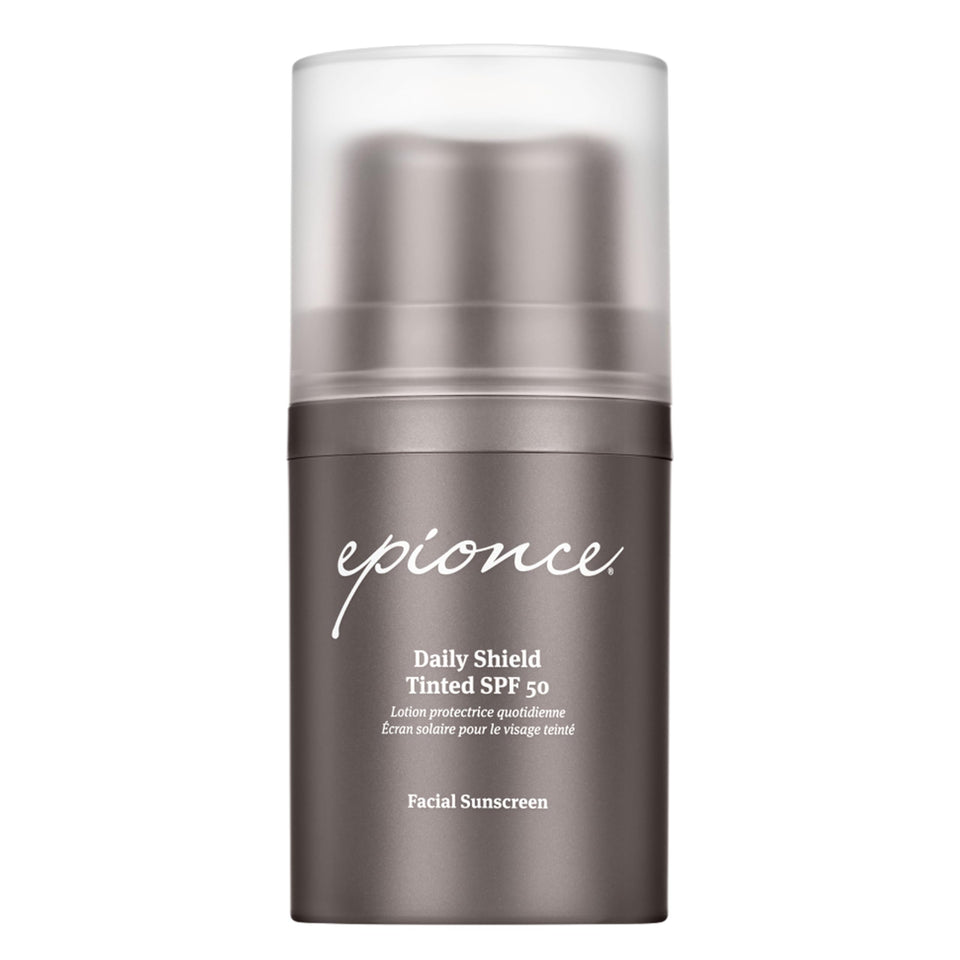 Epionce tube front showing SPF 50 and tinted finish benefit