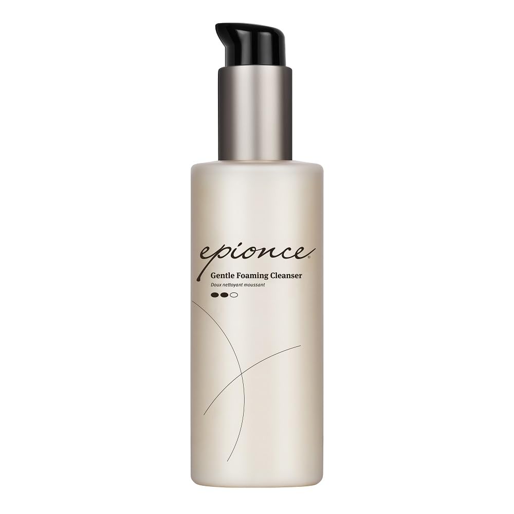 Epionce gentle foaming cleanser front packaging showing bottle and label for easy identification and trust