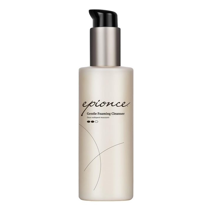 Epionce gentle foaming cleanser front packaging showing bottle and label for easy identification and trust