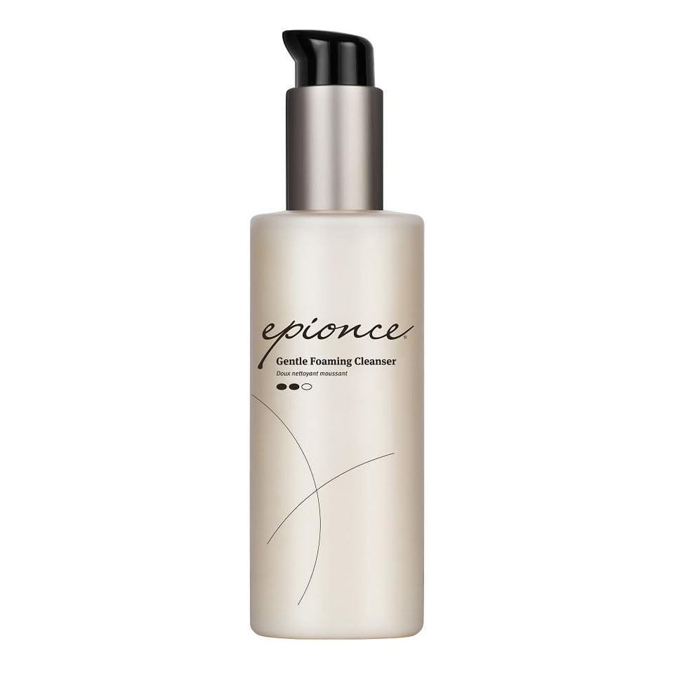 Epionce gentle foaming cleanser front packaging showing bottle and label for easy identification and trust
