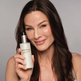 Epionce gentle foaming cleanser travel size and scale illustrating portable option for on-the-go cleansing