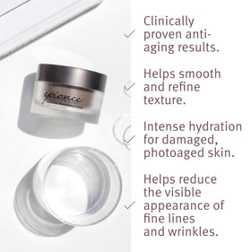 Dispenser and spatula next to Epionce cream demonstrating hygienic application and controlled dosing