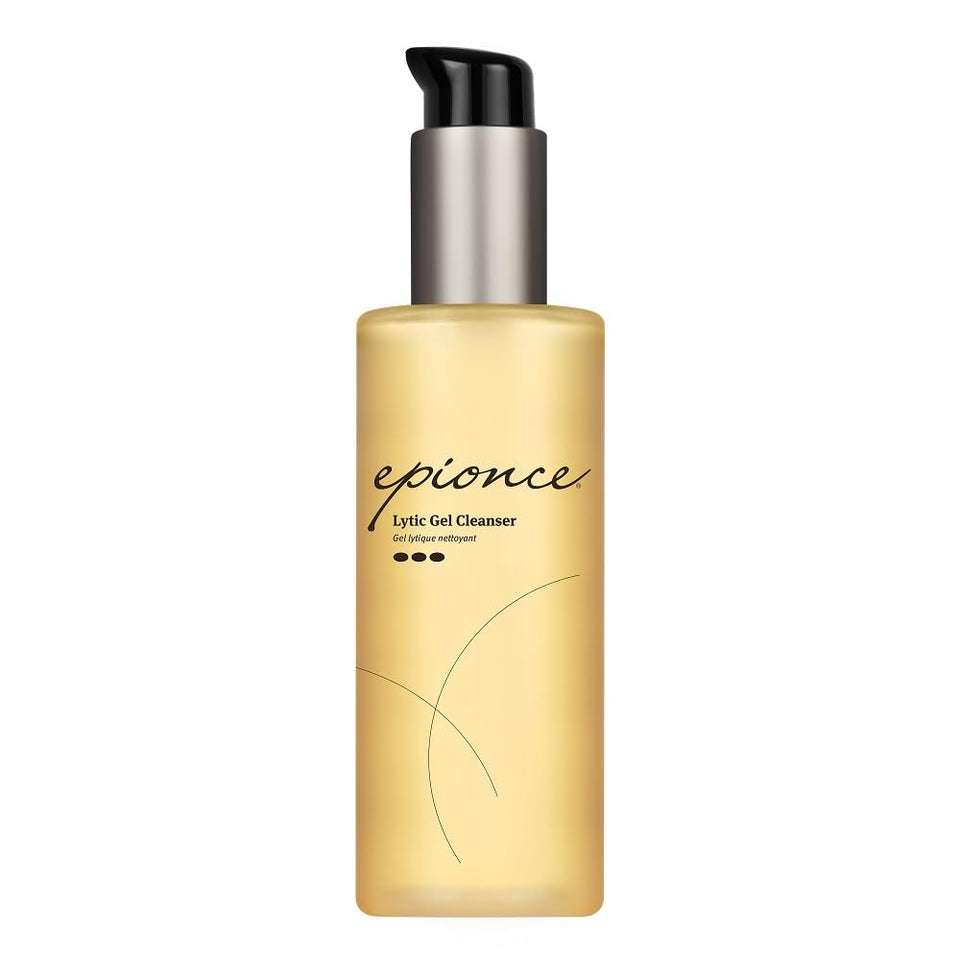 Epionce lytic gel cleanser front packaging showing label and pump for quick identification