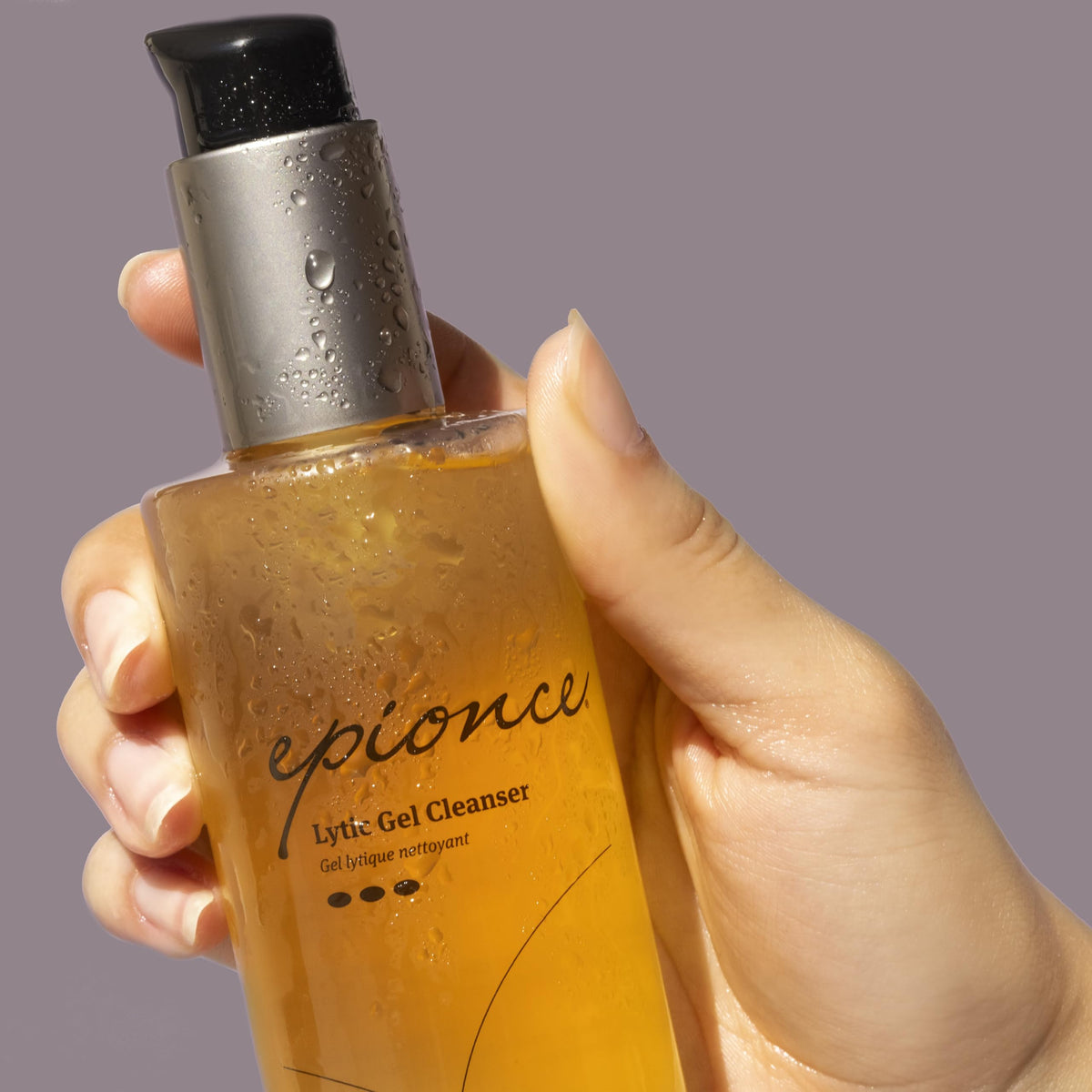 Morning bathroom routine with Epionce lytic gel showing practical daily use