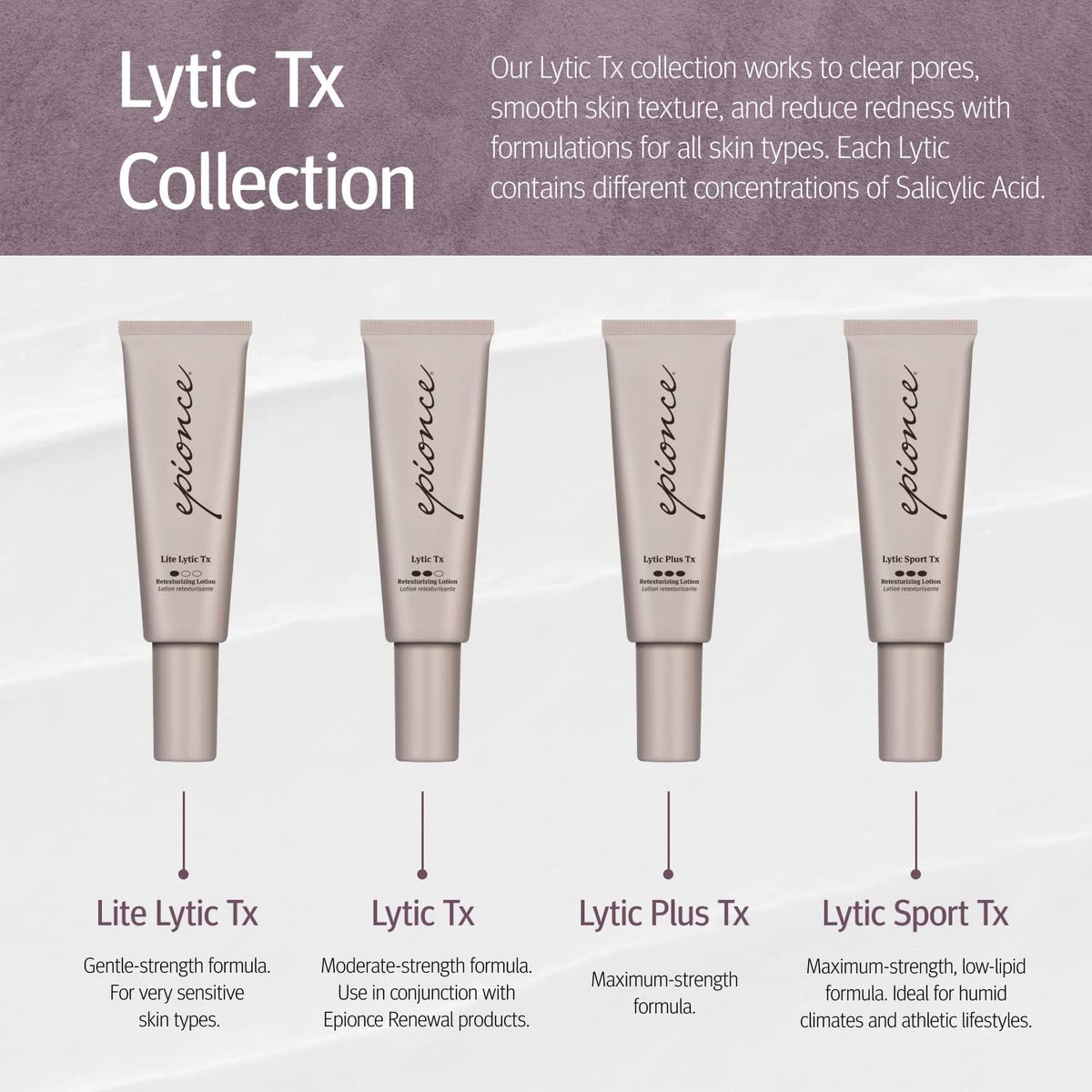 Epionce Lytic Tx applied on hand demonstrating thin spreadable formula