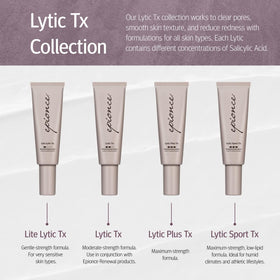 Epionce Lytic Tx applied on hand demonstrating thin spreadable formula