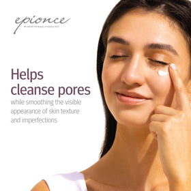 Epionce Lytic Tx being applied to cheek in demonstration for targeted pore care
