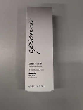 Epionce Lytic Tx label closeup showing active ingredients and formulation transparency benefit