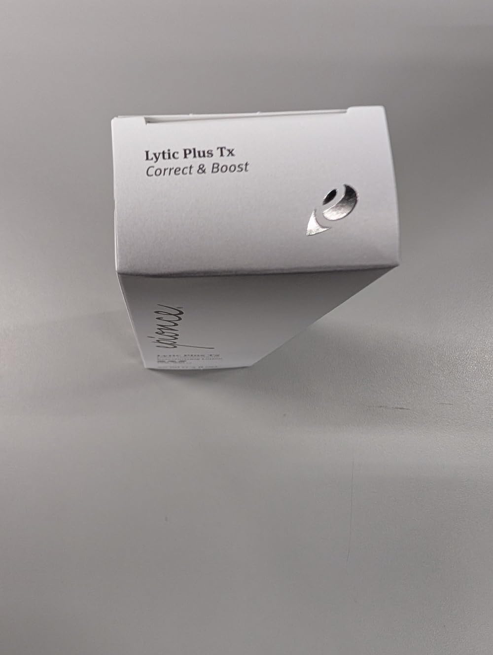 Epionce Lytic Tx size comparison with credit card to convey compact travel-friendly benefit
