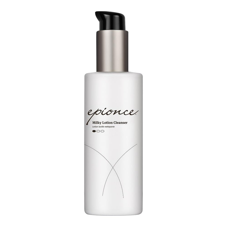 Epionce Milky Lotion Cleanser front packaging showing product and calming design for hydration