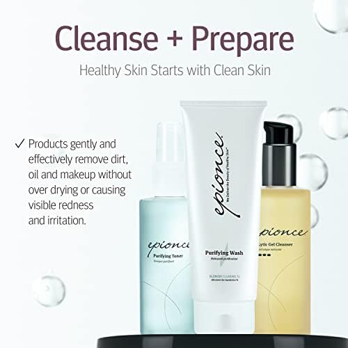 Epionce label close-up with ingredient list, showing transparency and skin-friendly formulation