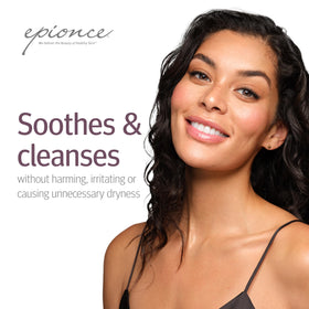 Epionce in nighttime routine on bathroom counter, suggesting calming end-of-day care
