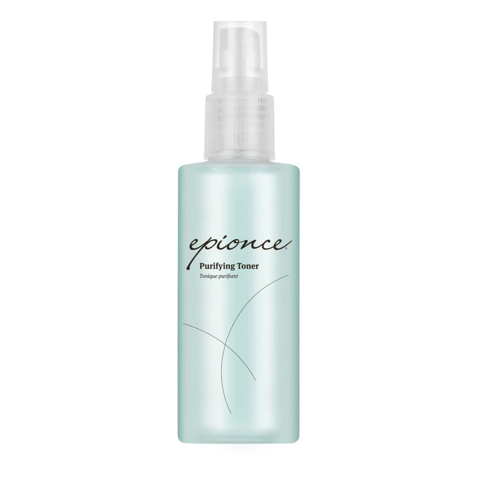 Epionce Purifying Toner front packaging shows clean clinical design and benefits