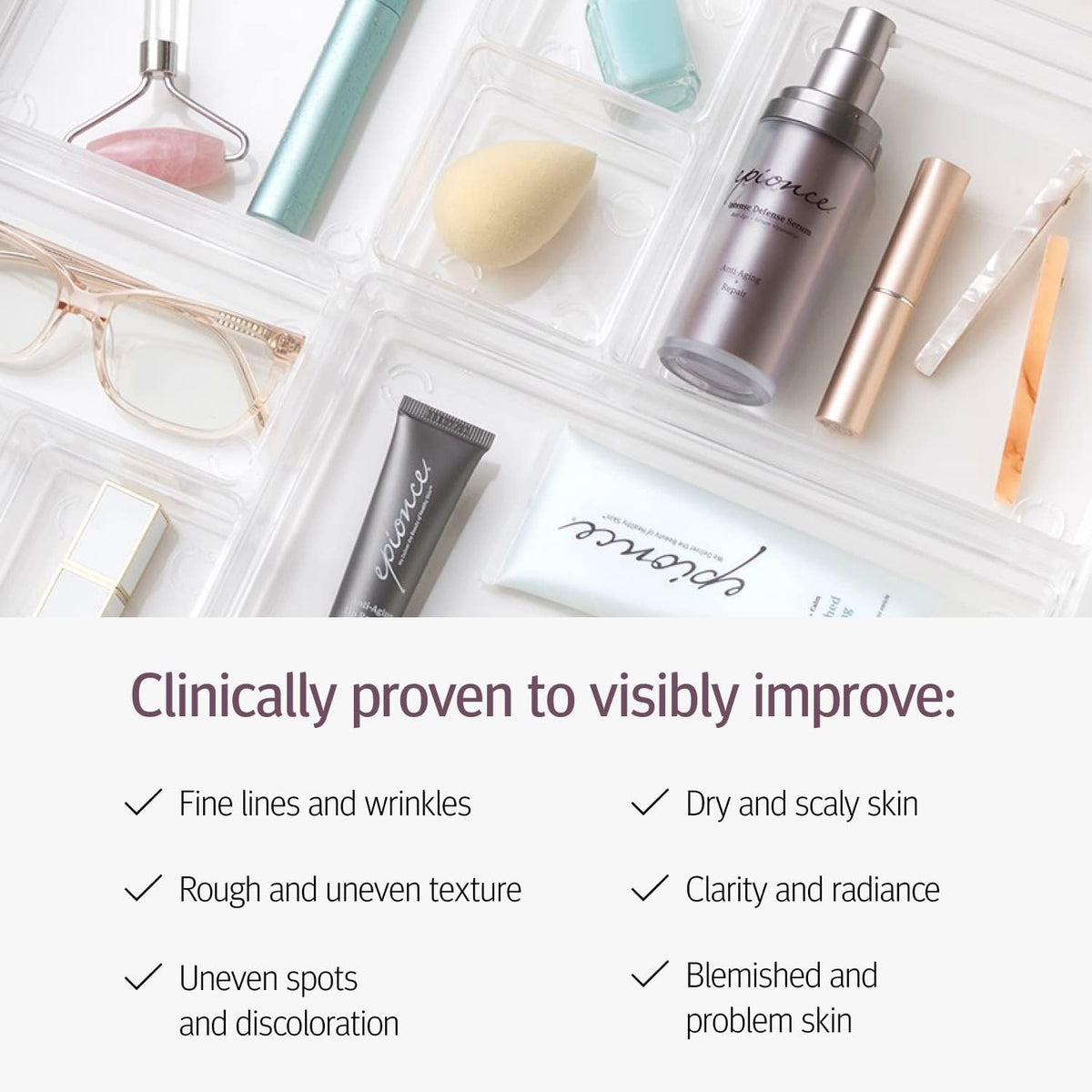 Epionce Renewal Body Lotion applied on arm illustrating smooth, firmer-looking skin