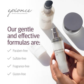 Epionce application on hand demonstrating quick absorption and non-greasy feel