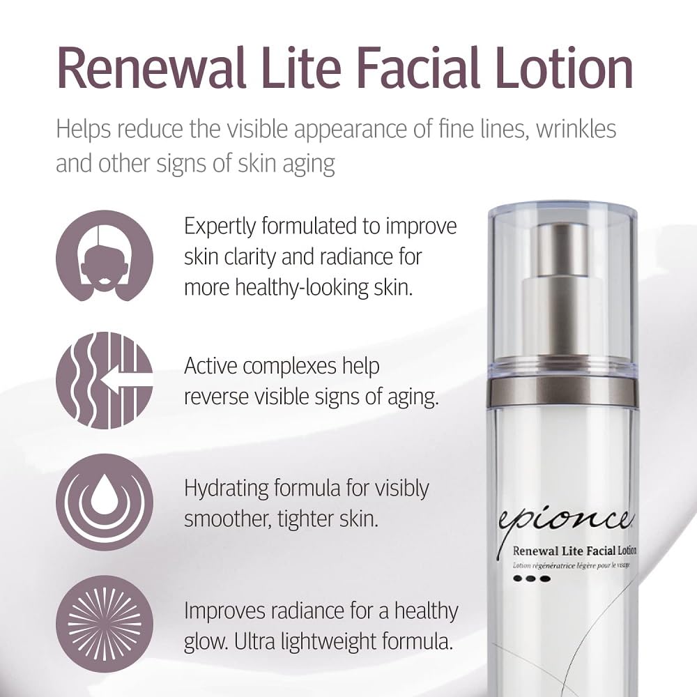 Epionce pump and cap detail highlighting easy, mess-free dispensing benefit