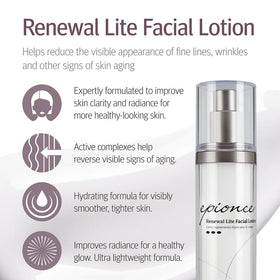 Epionce pump and cap detail highlighting easy, mess-free dispensing benefit