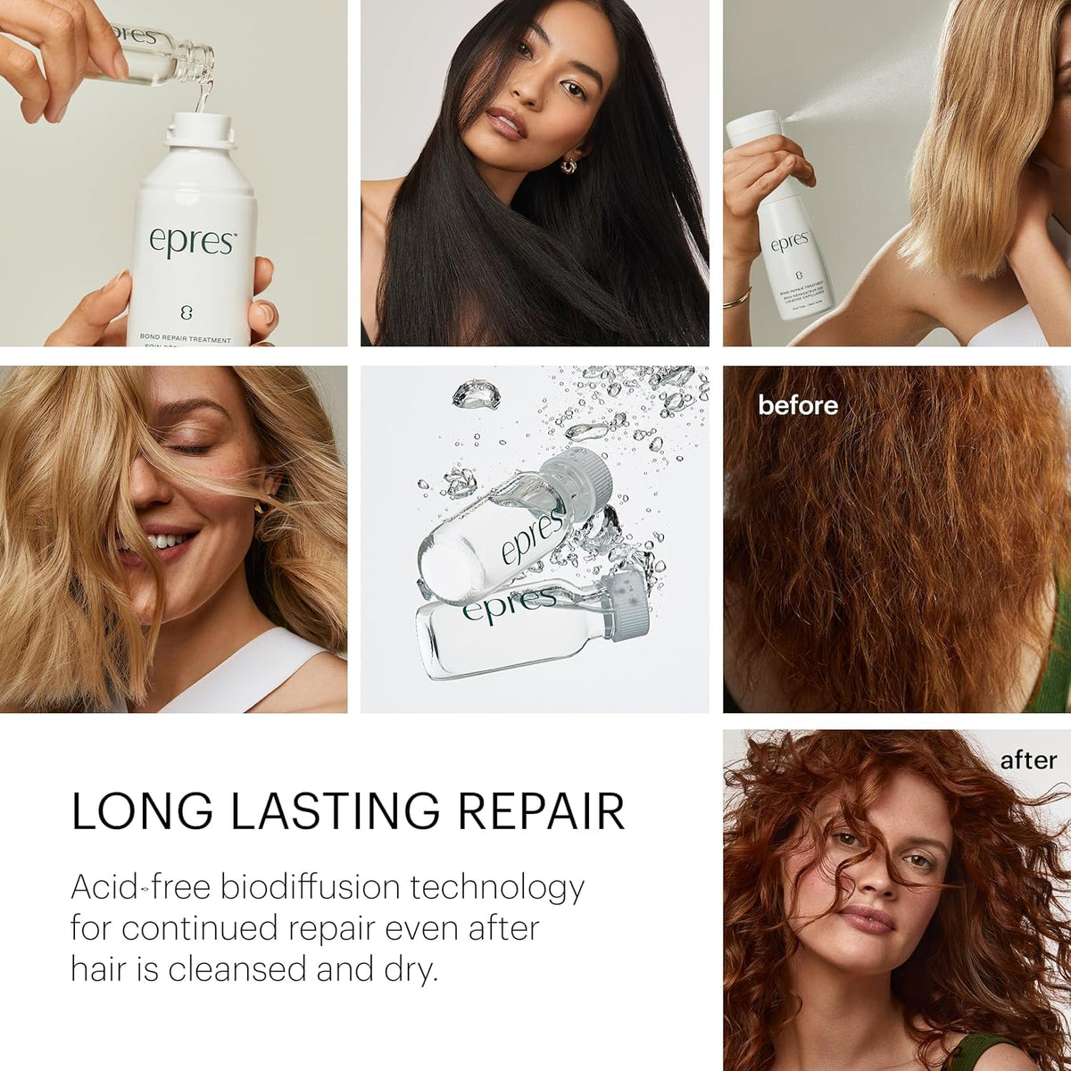 epres texture product drop on hand showing concentrated waterless formula benefit