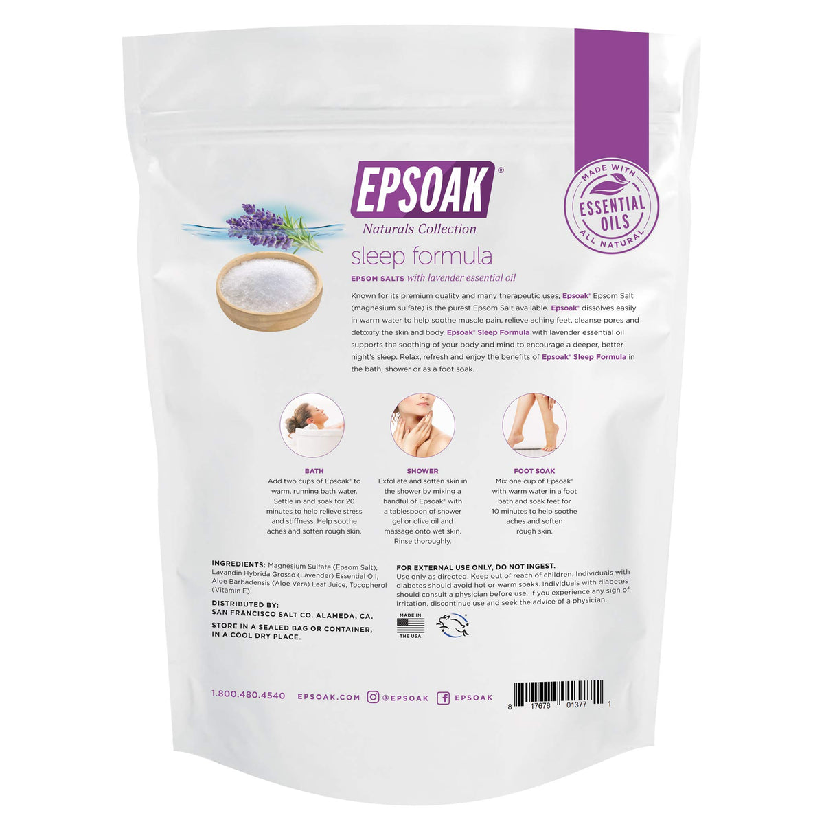 Epsoak translucent crystals closeup highlighting fast-dissolving texture