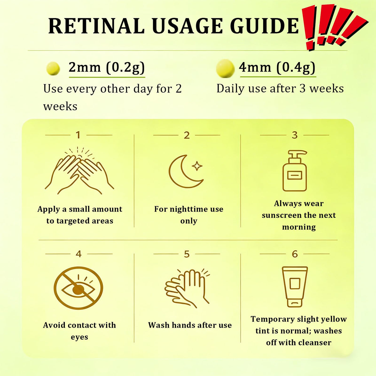Eqimznv ingredient display highlighting retinal and panthenol benefits