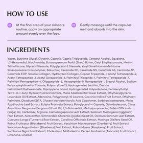 EQQUALBERRY ingredient flatlay with ceramides and collagens highlighted