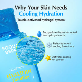EQQUALBERRY cotton pad pack application demonstrating fast cooling and moisture