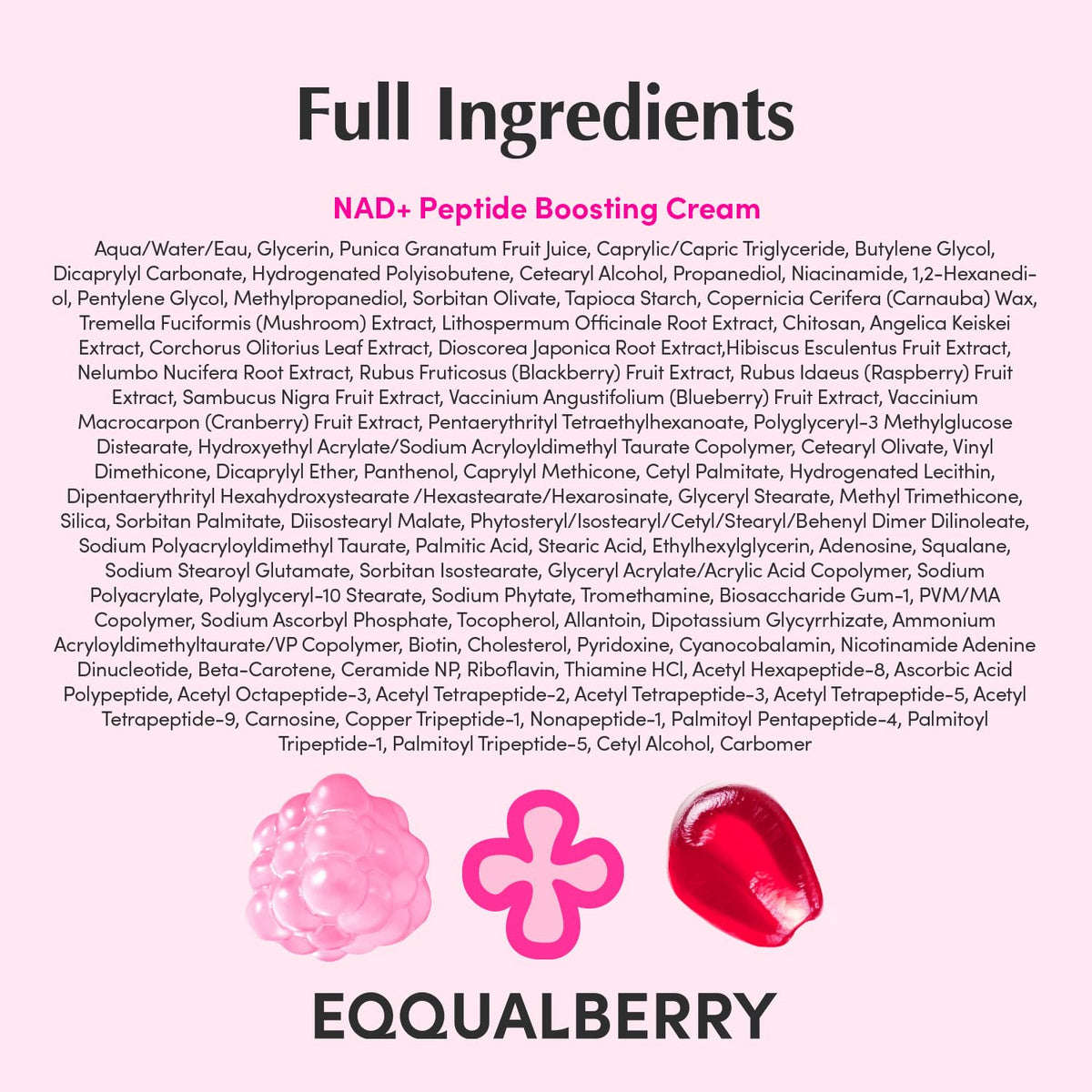 EQQUALBERRY cream spread on decolletage illustrating lifting effect